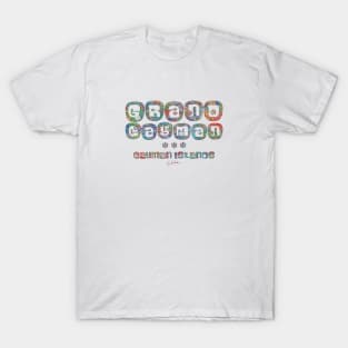 Grand Cayman, Cayman Islands, Retro Text T-Shirt